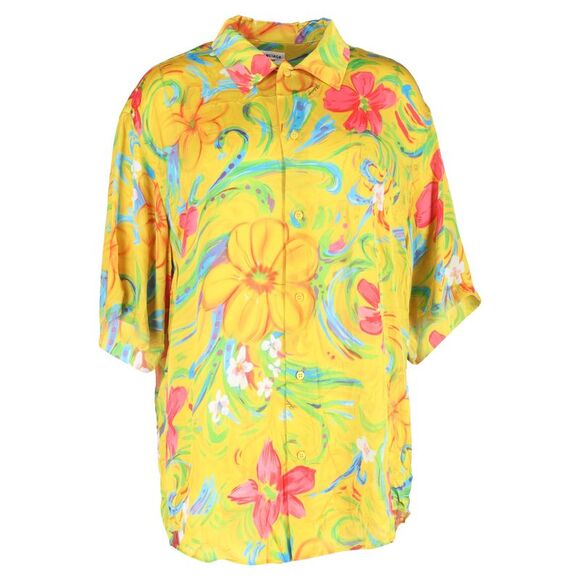 Balenciaga Floral Printed Shirt in Multicolor Silk